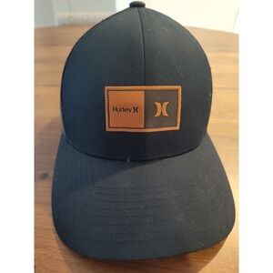 Hurley Mens Black Trucker Hat Snapback Mesh Cap Logo Patch HIHM0058